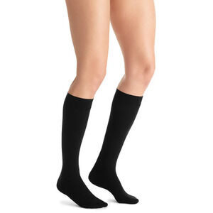 Jobst Womens Knee High Support Socks 15-20 mmHg Compression Moderate Legs Black